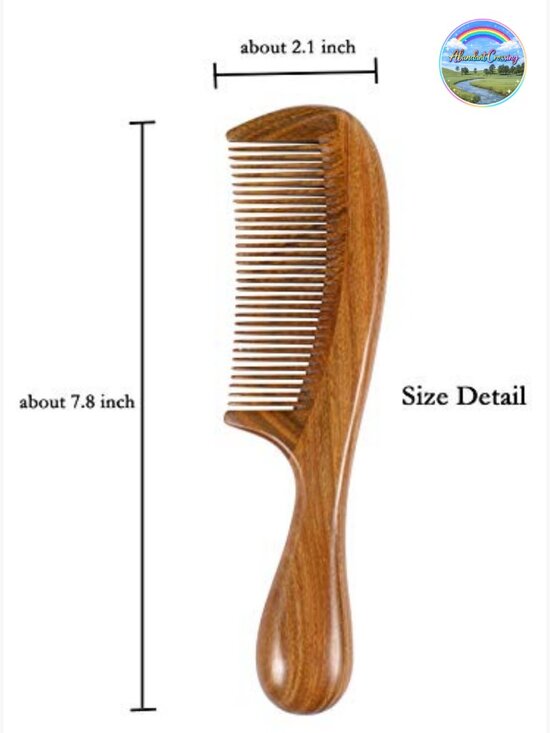 2pcs Wooden Hair Comb - Wide Tooth & Fine Tooth - Detangling Sandalwood Combs main image 5